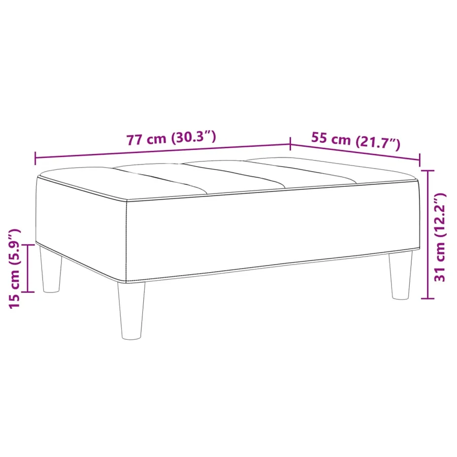 Repose-pied noir 77x55x31 cm velours - 8