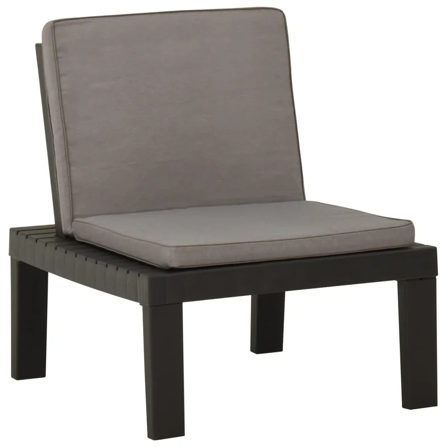 Chaises de salon de jardin et coussins lot de 2 Plastique Gris - 3