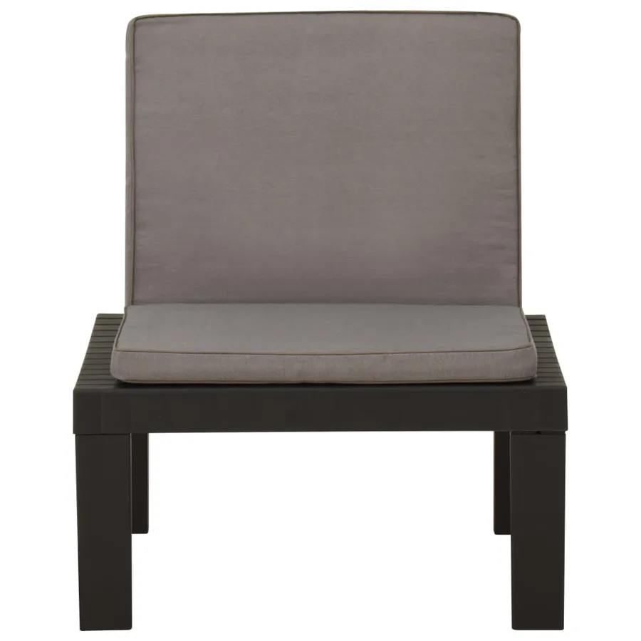 Chaises de salon de jardin et coussins lot de 2 Plastique Gris - 4