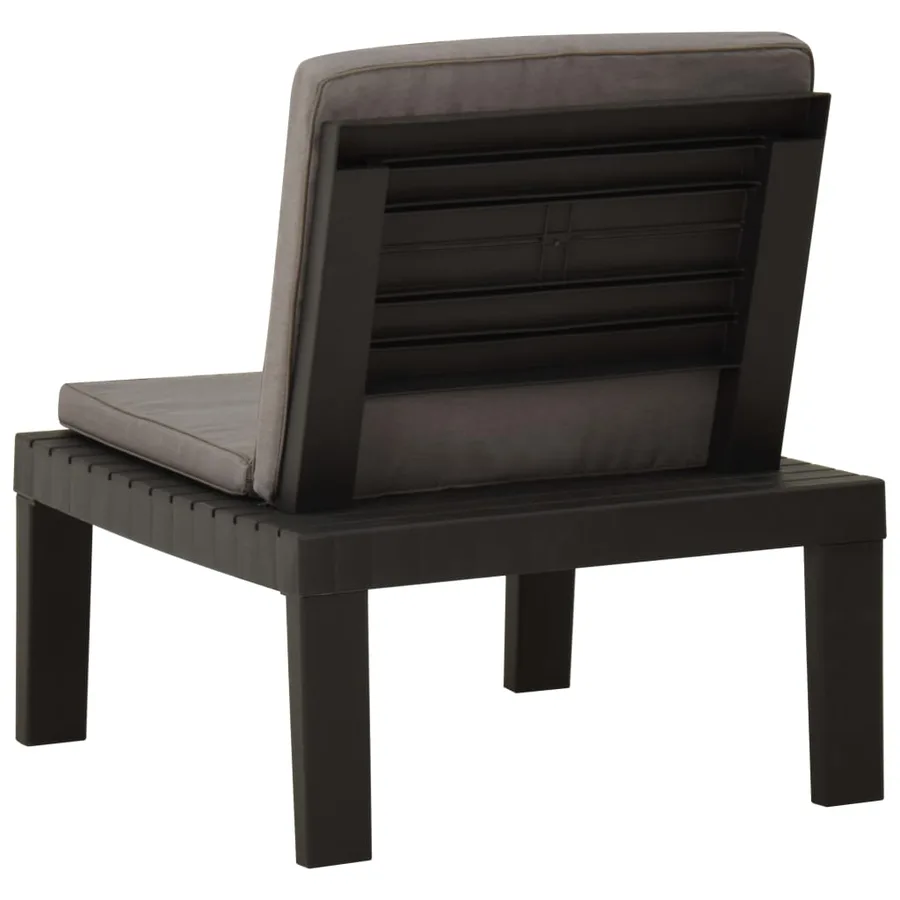 Chaises de salon de jardin et coussins lot de 2 Plastique Gris - 6