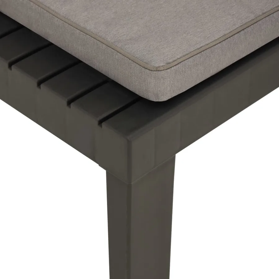 Chaises de salon de jardin et coussins lot de 2 Plastique Gris - 7