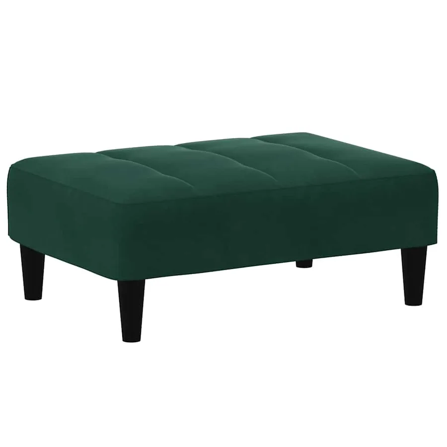 Repose-pied vert foncé 77x55x31 cm velours - 2