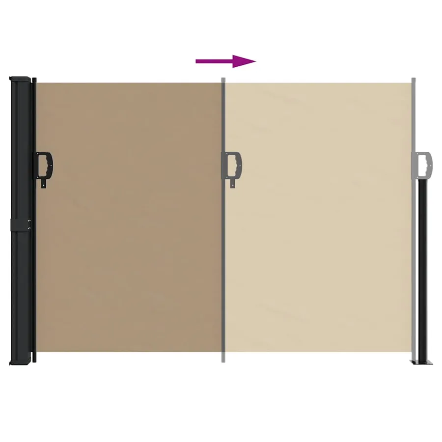 Auvent latéral rétractable taupe 140x500 cm - 5