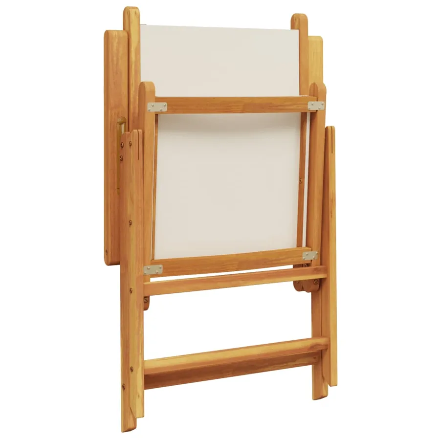 Chaises inclinables de jardin lot de 4 tissu et bois massif - 7