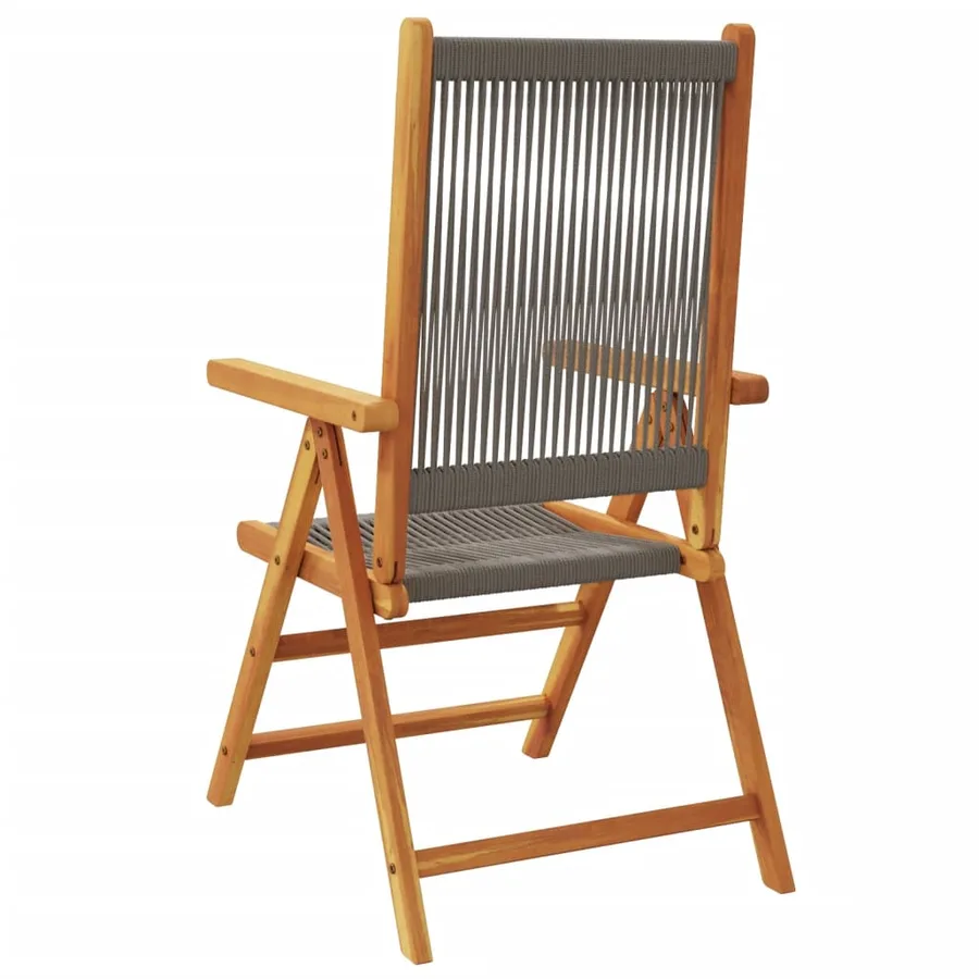 Chaises inclinables de jardin lot de 6 gris bois massif acacia - 6