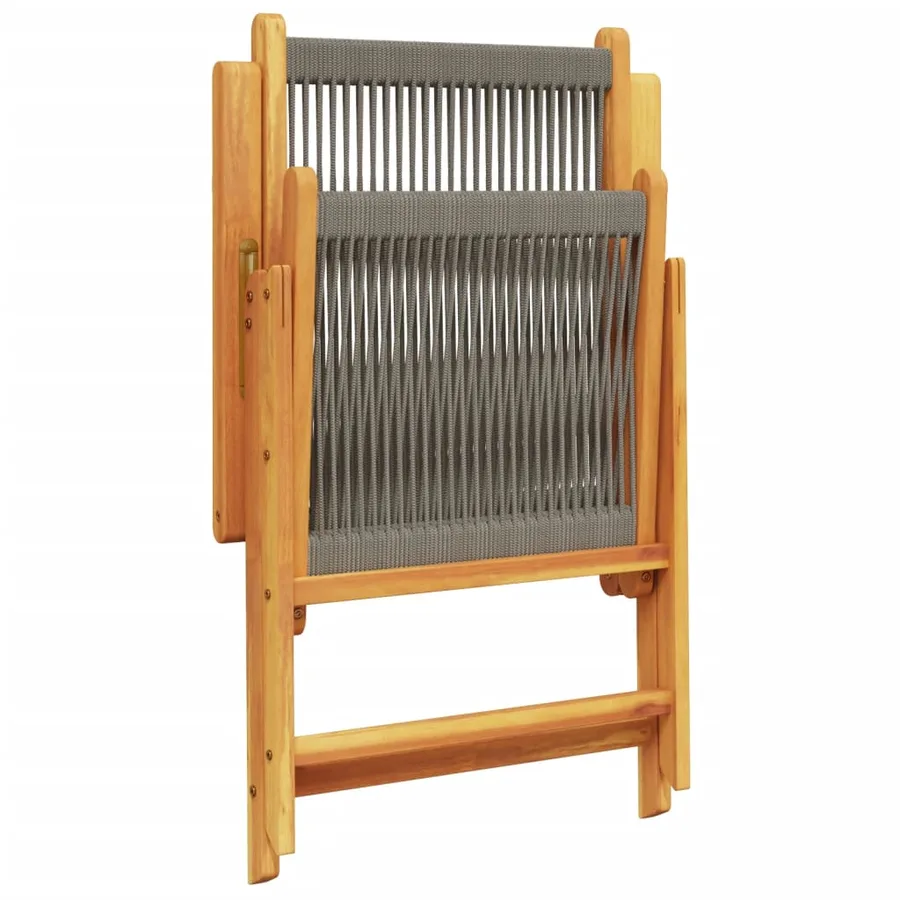 Chaises inclinables de jardin lot de 6 gris bois massif acacia - 7