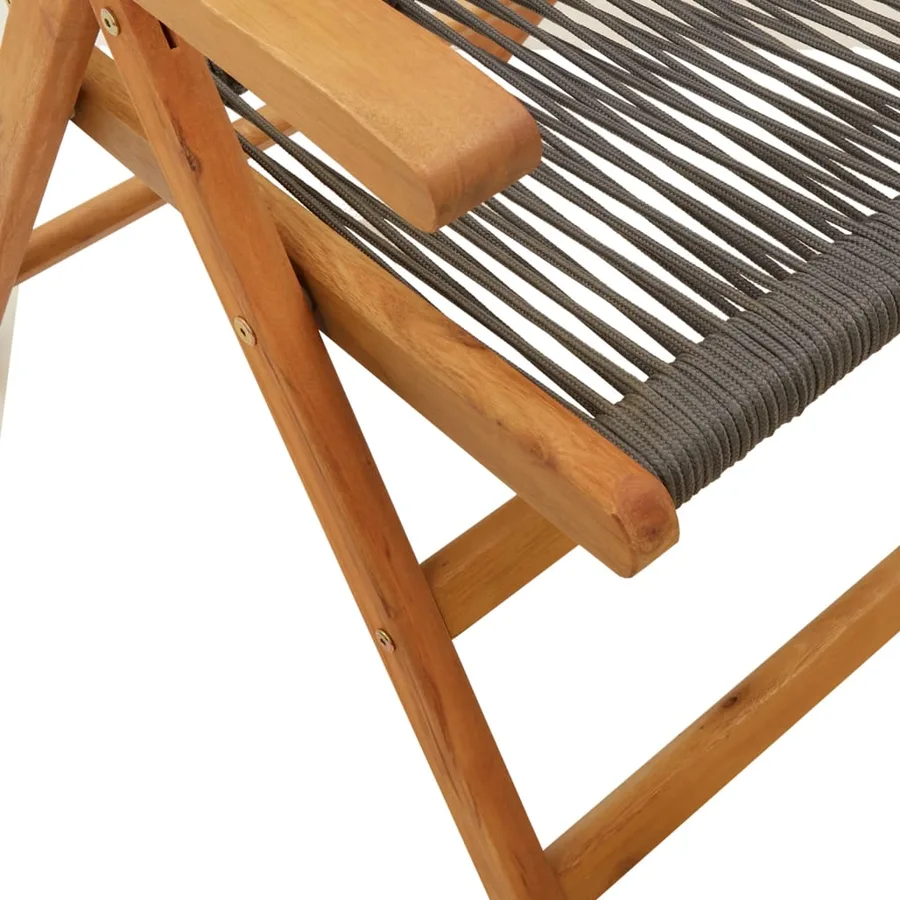 Chaises inclinables de jardin lot de 6 gris bois massif acacia - 8