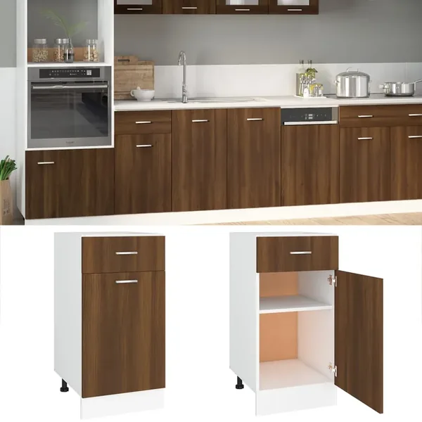 Armoire à tiroirs "Lyon" Chêne brun 40 x 46 x 81,5 cm Bois d'ingénierie