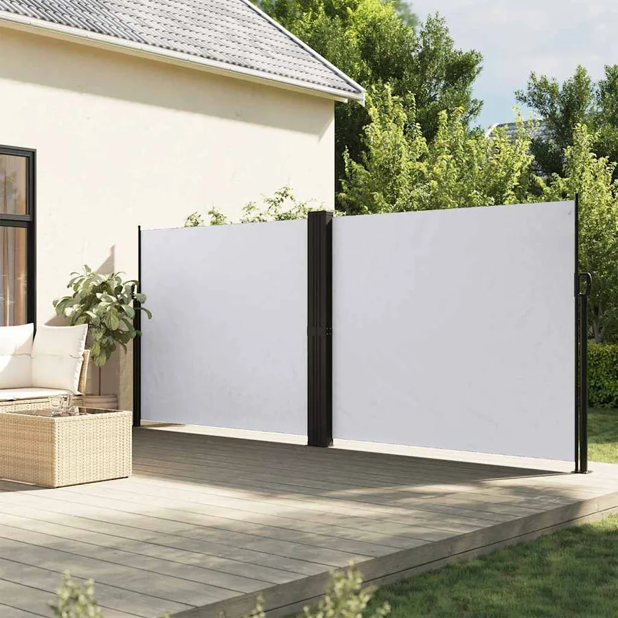 Auvent latéral rétractable blanc 160x600 cm