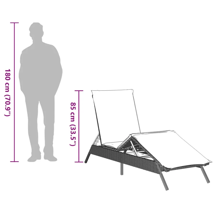 Chaises longues lot de 2 avec table gris clair résine tressée - 12