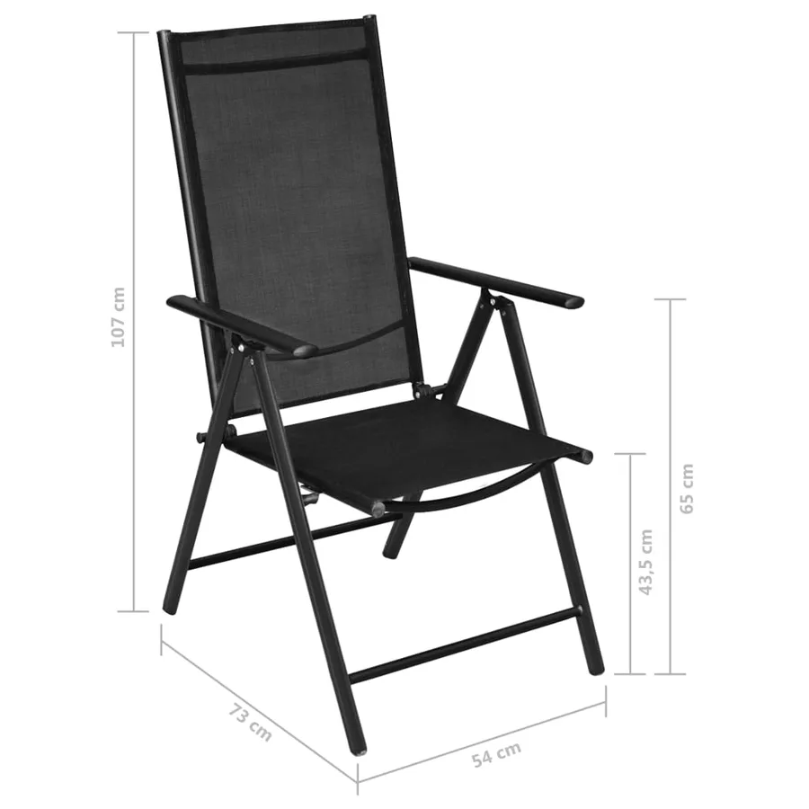 Ensemble à manger de jardin 5 pcs aluminium argenté et noir - 11