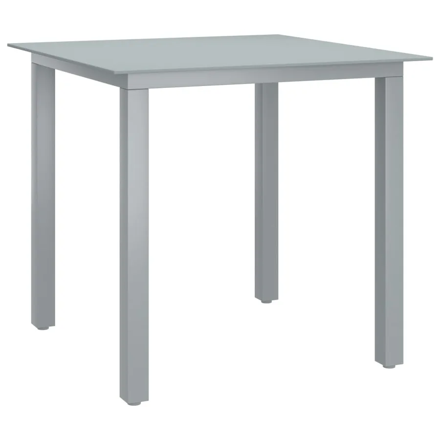 Ensemble à manger de jardin 5 pcs aluminium argenté et noir - 9