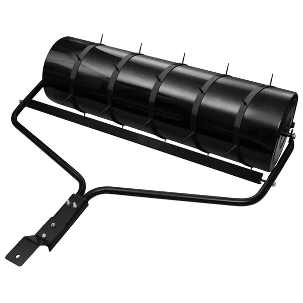Rouleau de jardin et de pelouse à tirer avec pinces aérateur noir 63 L en fer