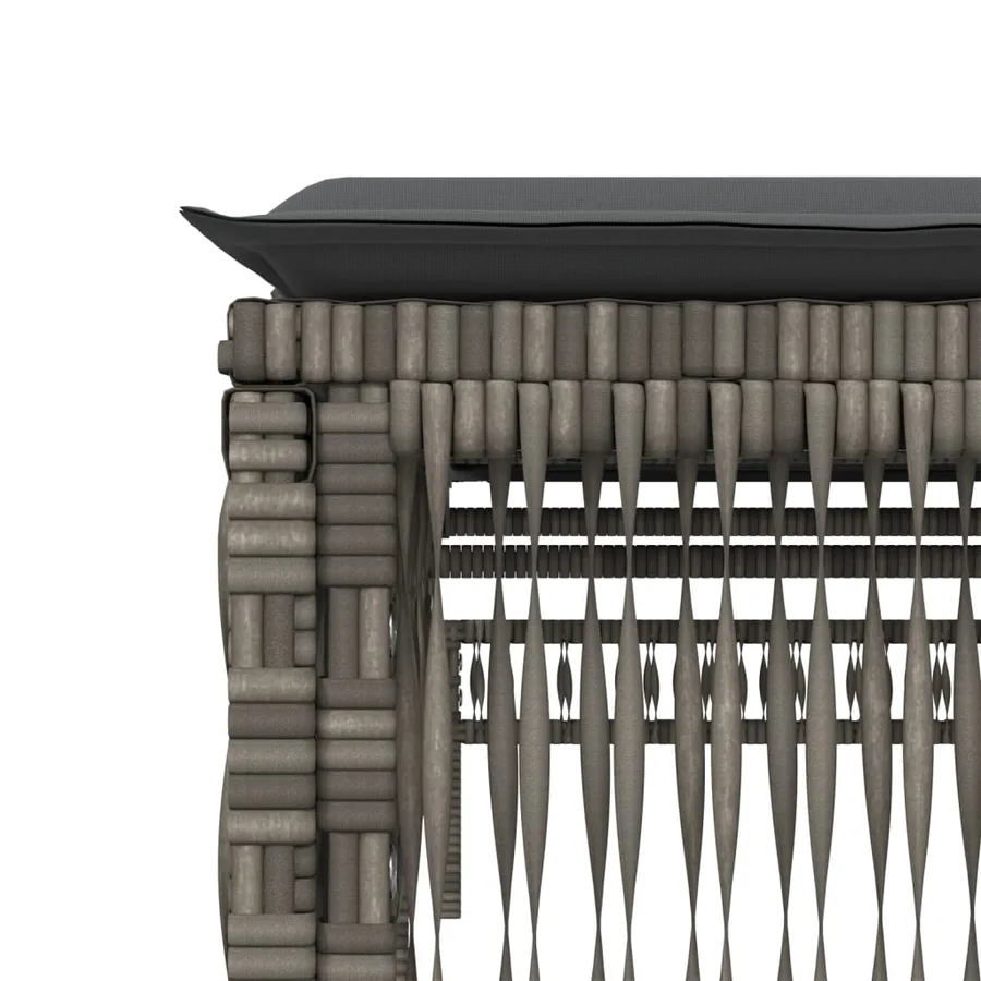 Chaises longues lot de 2 avec table gris résine tressée - 8