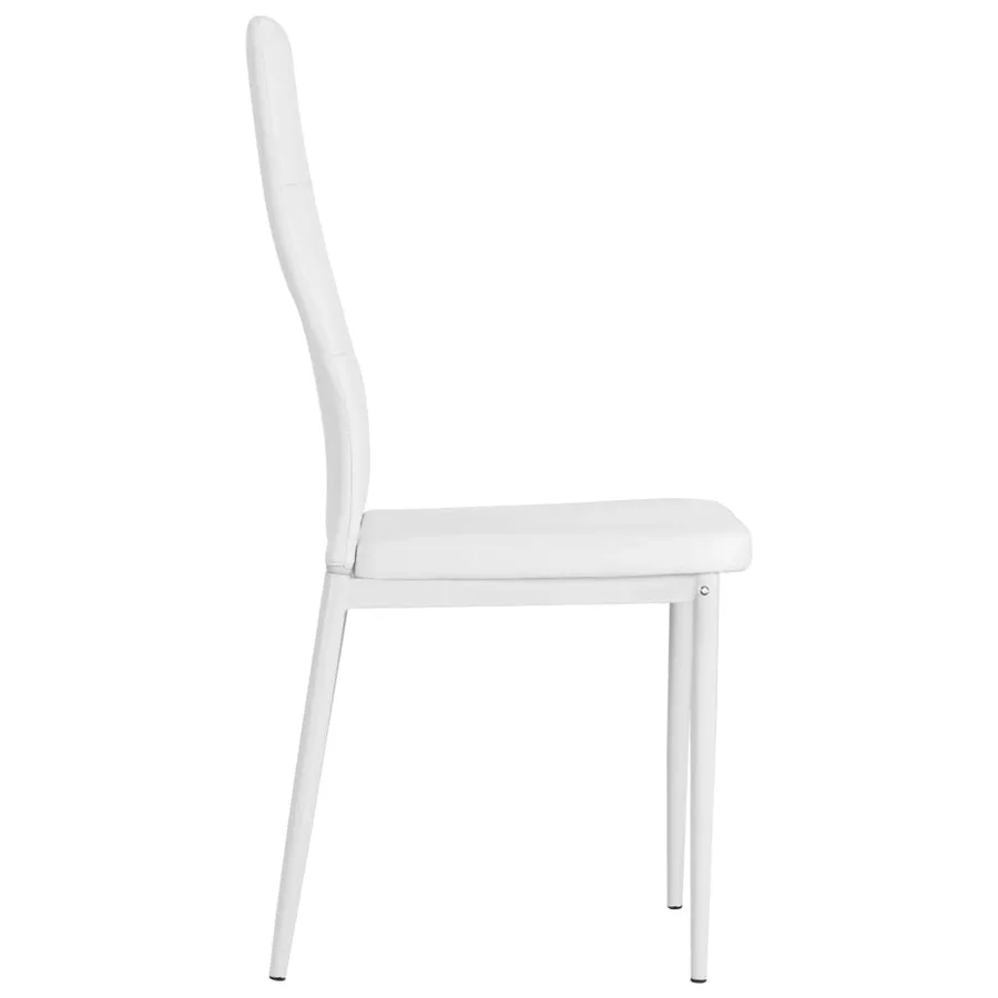 Chaises à manger lot de 6 blanc similicuir - 4