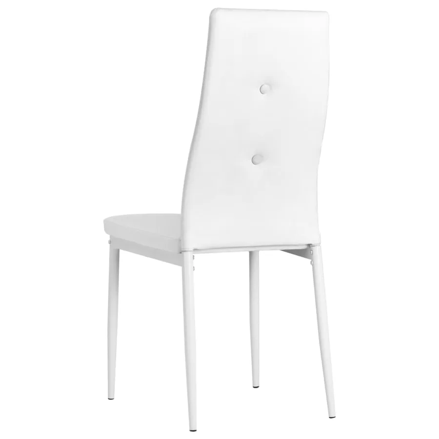 Chaises à manger lot de 6 blanc similicuir - 5