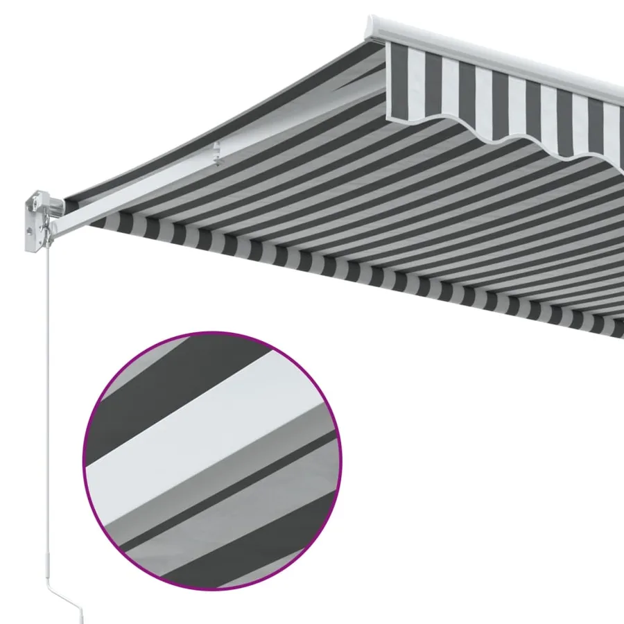 Auvent rétractable anthracite/blanc 3x2,5 m tissu et aluminium - 7