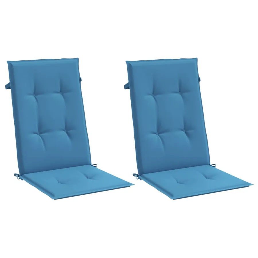 Coussins de chaise à dossier haut lot de 2 bleu mélangé tissu - 5