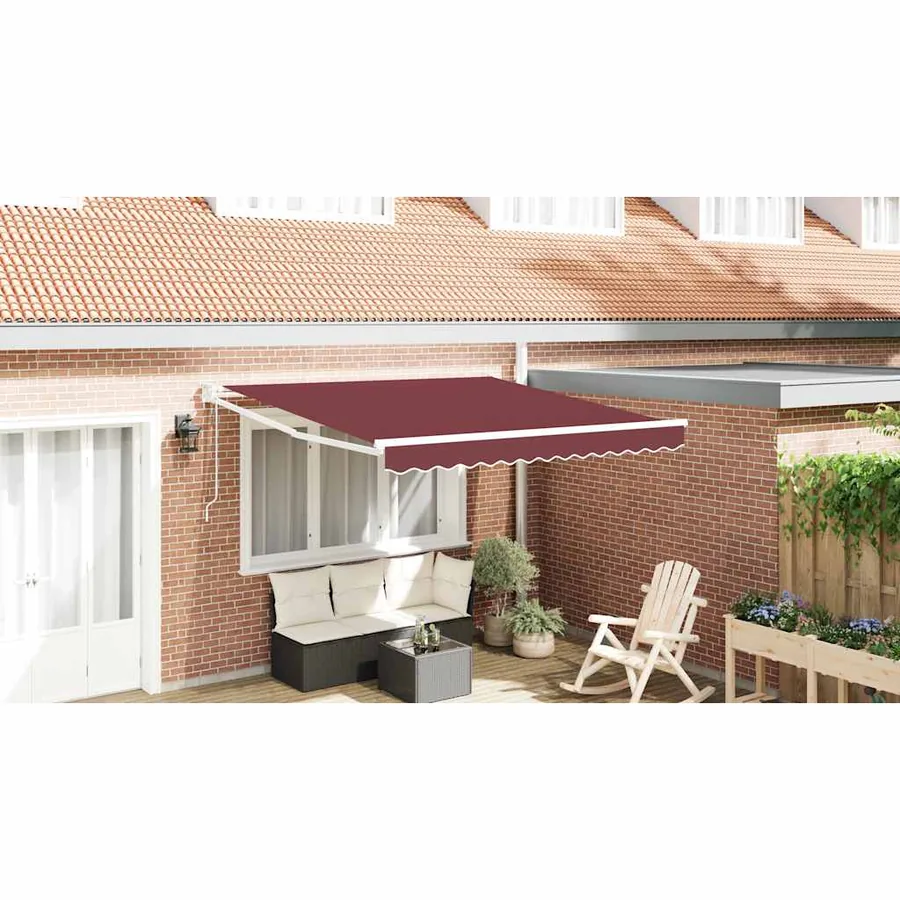 Auvent rétractable automatique bordeaux 300x250 cm