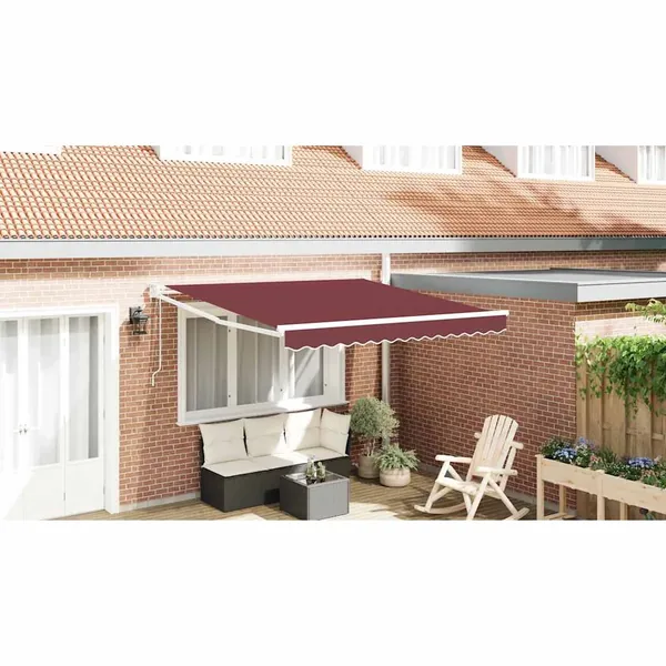 Auvent rétractable automatique bordeaux 300x250 cm