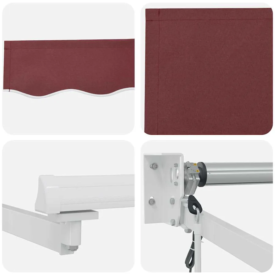 Auvent rétractable automatique bordeaux 300x250 cm - 9