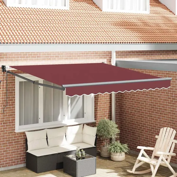 Auvent rétractable automatique bordeaux 300x250 cm