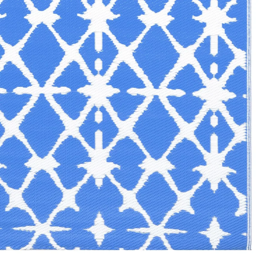 Tapis d'extérieur ARAKIL bleu et blanc 160x230 cm PP - 5