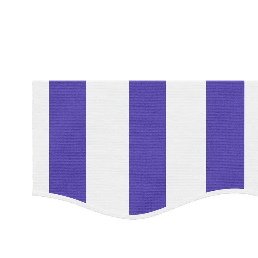 Tissu de remplacement de cantonnière d’auvent rayure bleu blanc - 4