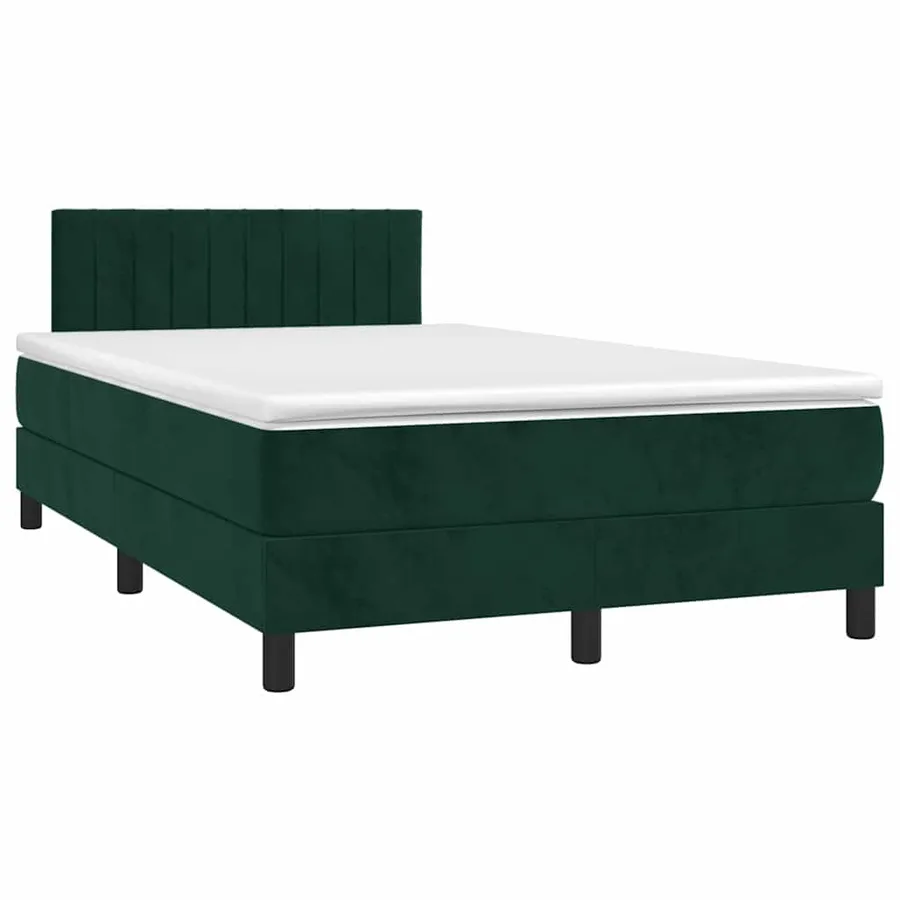 Sommier à lattes de lit avec matelas LED Vert foncé 120x200 cm - 3