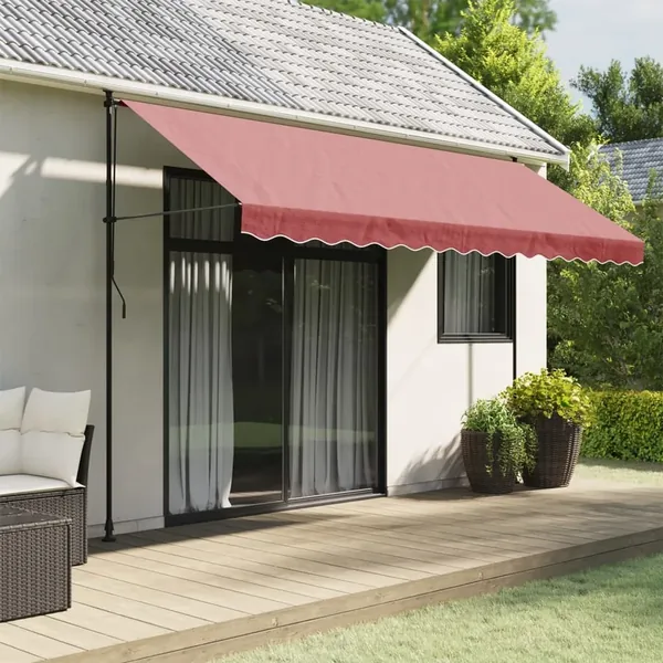 Tissu de remplacement de cantonnière d’auvent rayure bordeaux