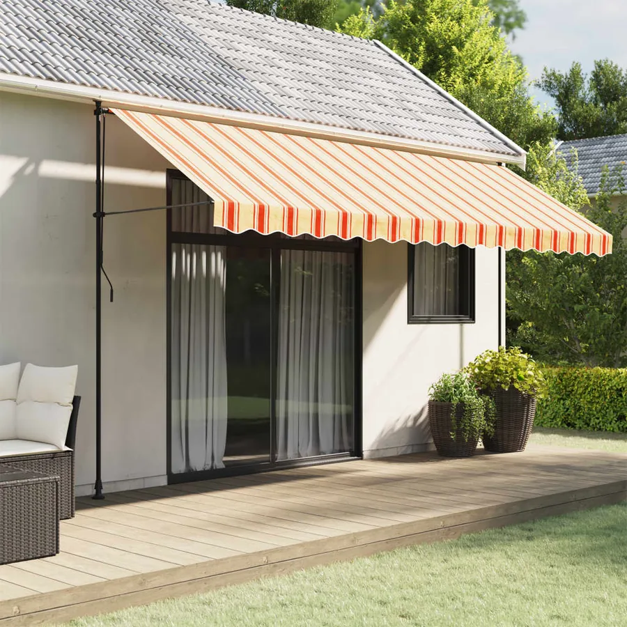 Tissu de remplacement de cantonnière d’auvent jaune orange 4,5m