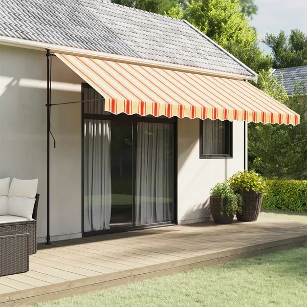 Tissu de remplacement de cantonnière d’auvent jaune orange 4,5m