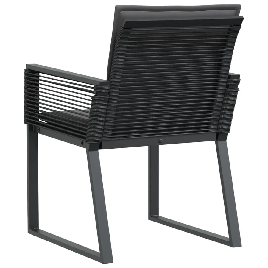 Chaises de jardin lot de 4 avec coussins noir résine tressée - 7