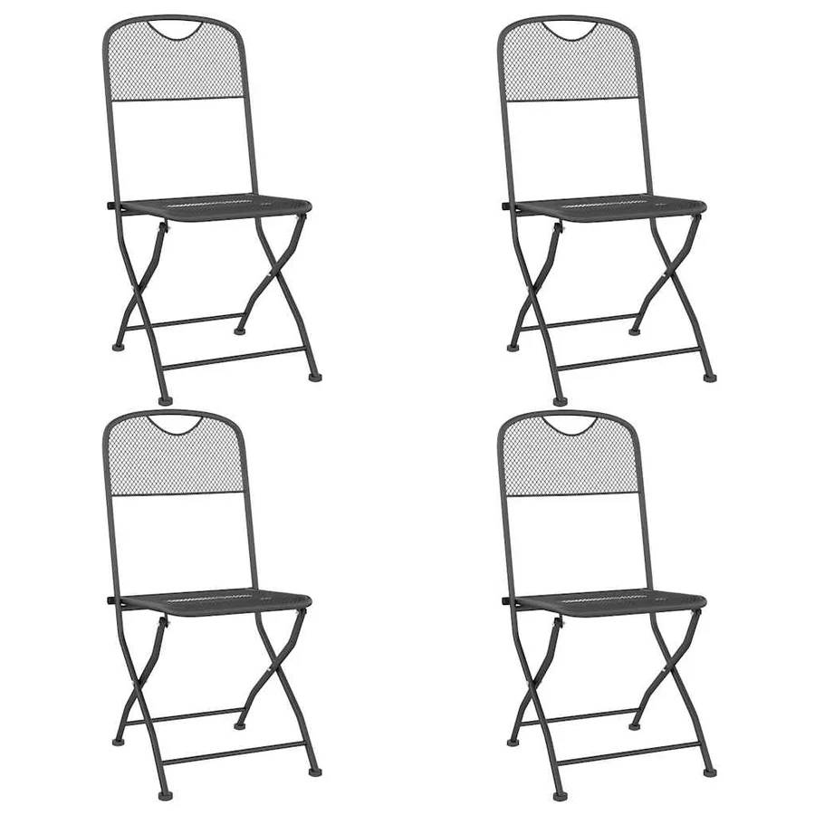 Ensemble à manger de jardin 5 pcs Maille Métal Anthracite - 8