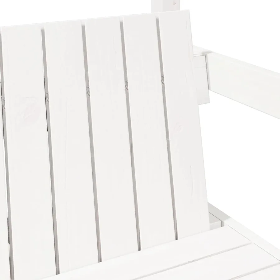 Banc avec toit blanc 117,5x70x176,5 cm bois de pin massif - 7