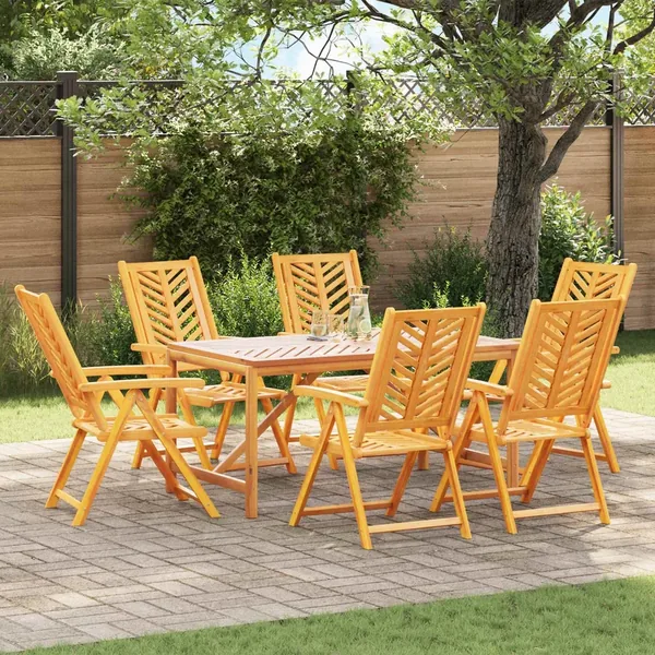 Chaise de jardin 6 pcs Marron Bois d'Acacia Massif
