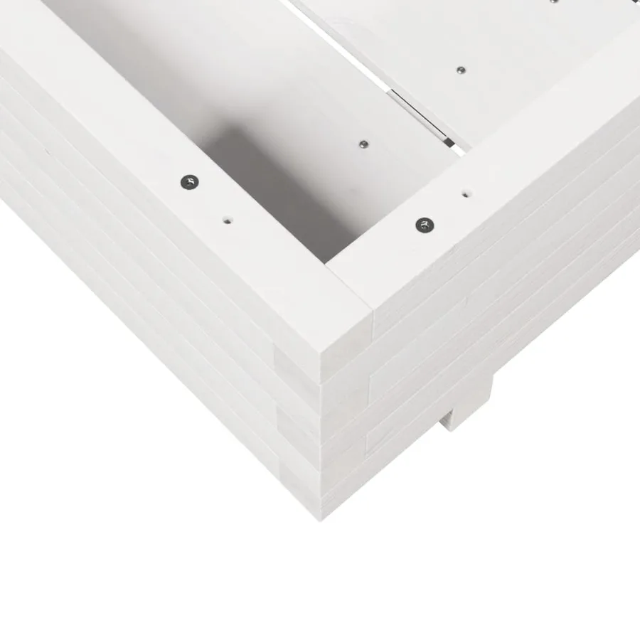 Jardinière blanc 70x70x26,5 cm bois de pin massif - 8