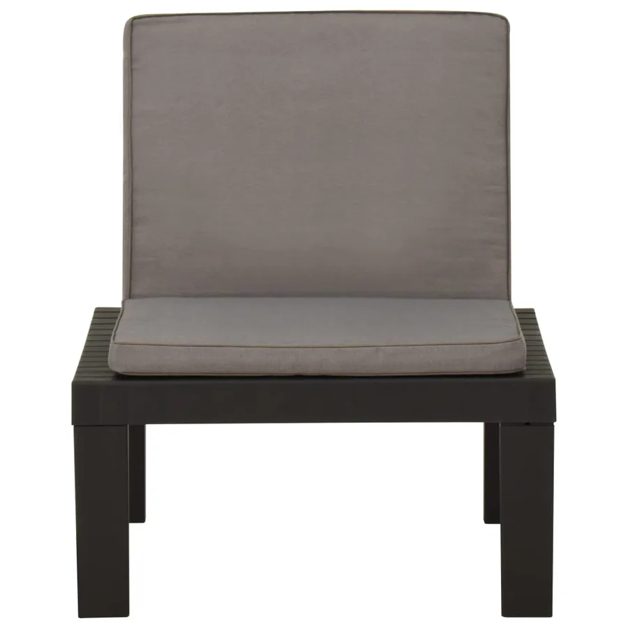 Chaise de salon de jardin avec coussin Plastique Gris - 2