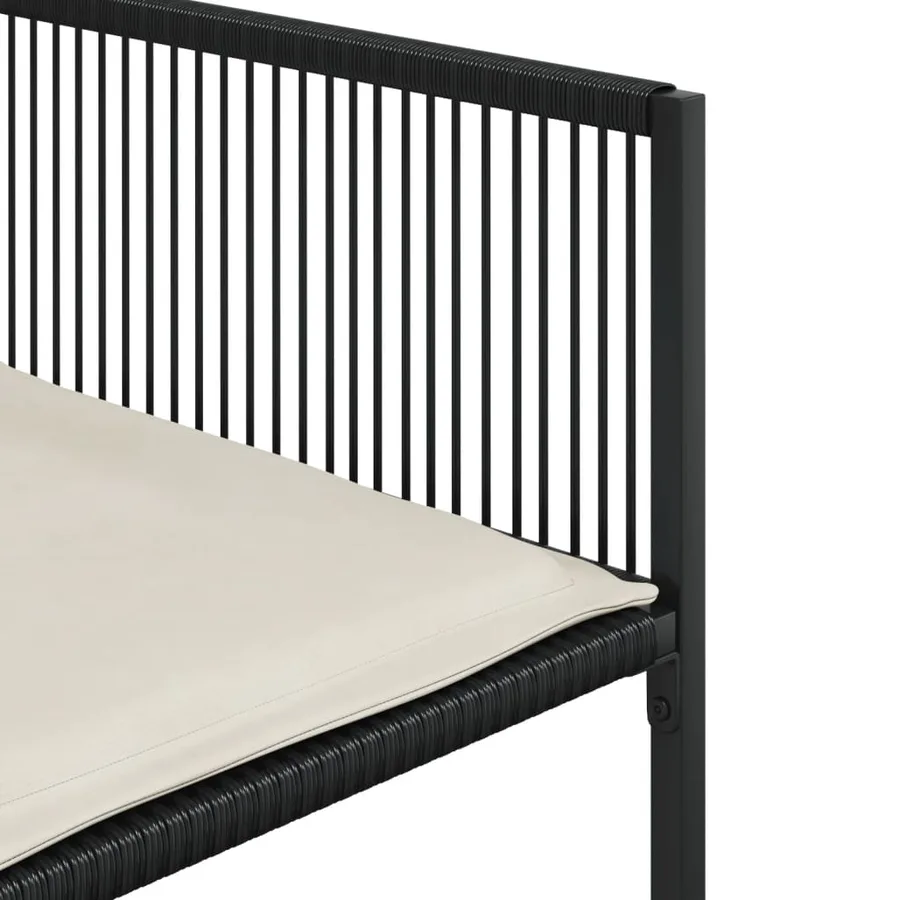 Chaises de jardin lot de 4 avec coussins noir résine tressée - 10