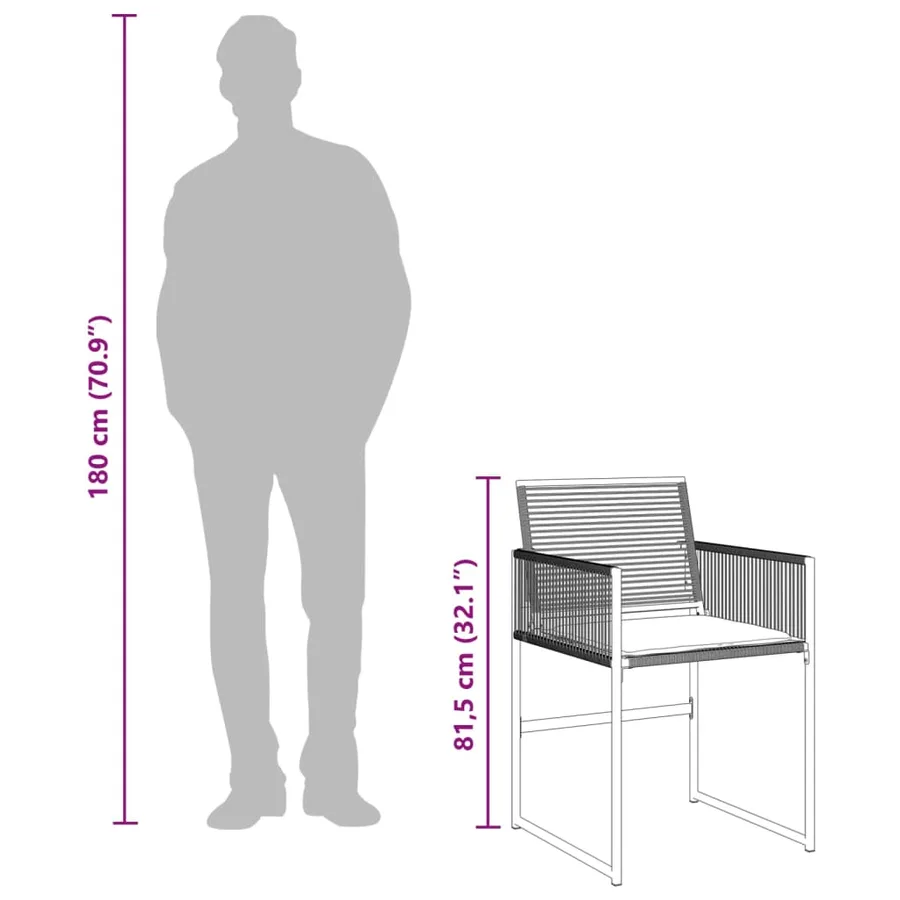 Chaises de jardin lot de 4 avec coussins noir résine tressée - 12