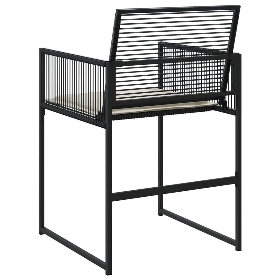 Chaises de jardin lot de 4 avec coussins noir résine tressée - 7