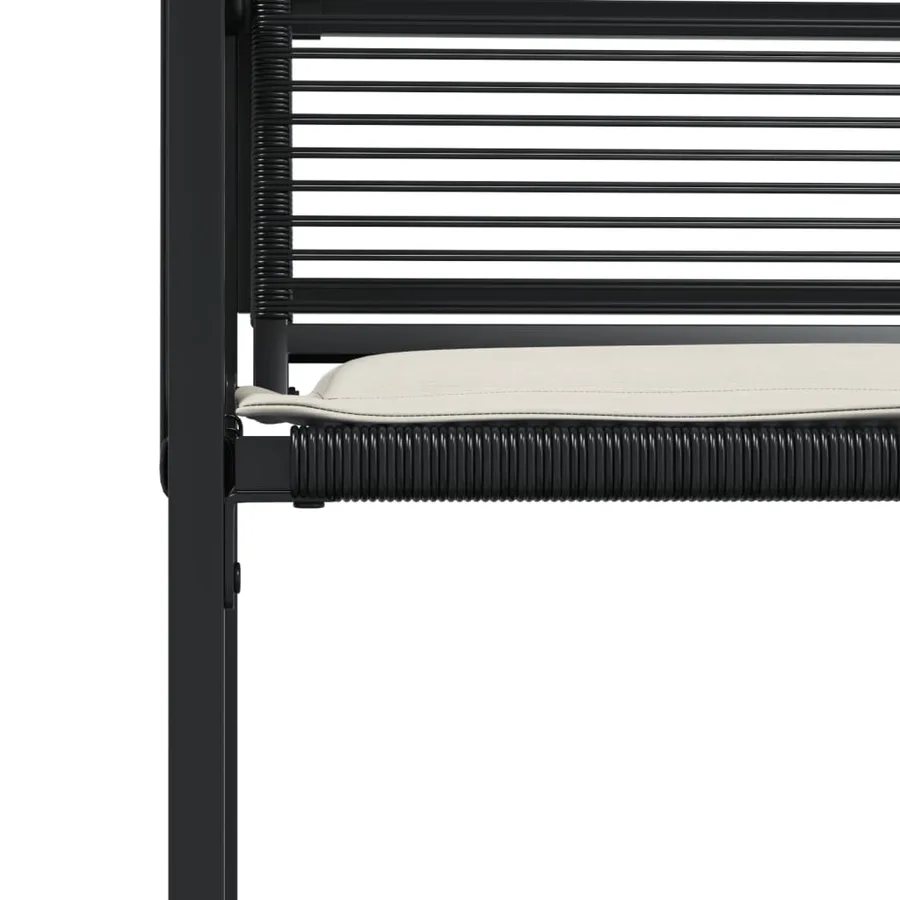 Chaises de jardin lot de 4 avec coussins noir résine tressée - 9
