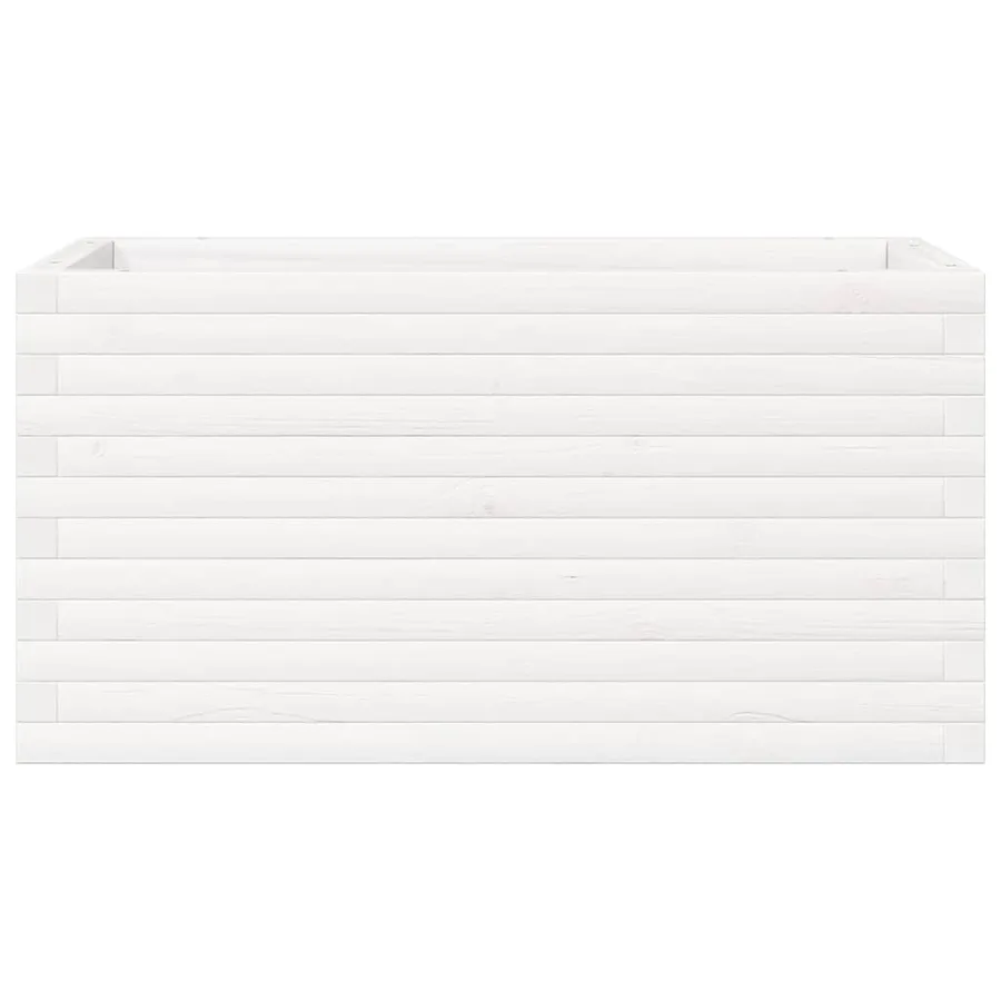 Jardinière blanc 90x40x45,5 cm bois de pin massif - 5