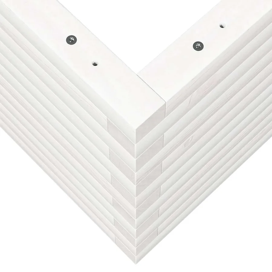 Jardinière blanc 90x40x45,5 cm bois de pin massif - 8