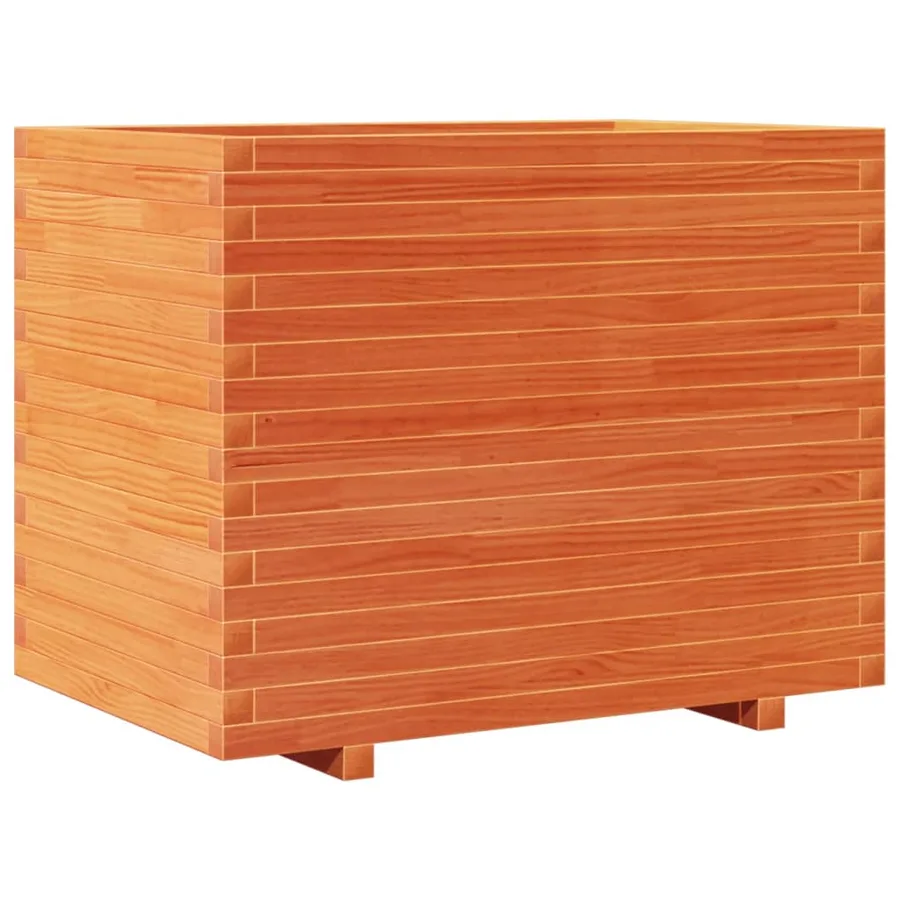 Jardinière cire marron 90x60x72 cm bois de pin massif - 2