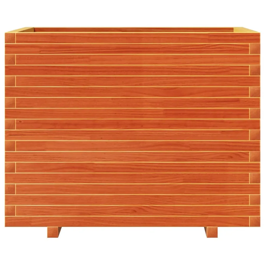 Jardinière cire marron 90x60x72 cm bois de pin massif - 5