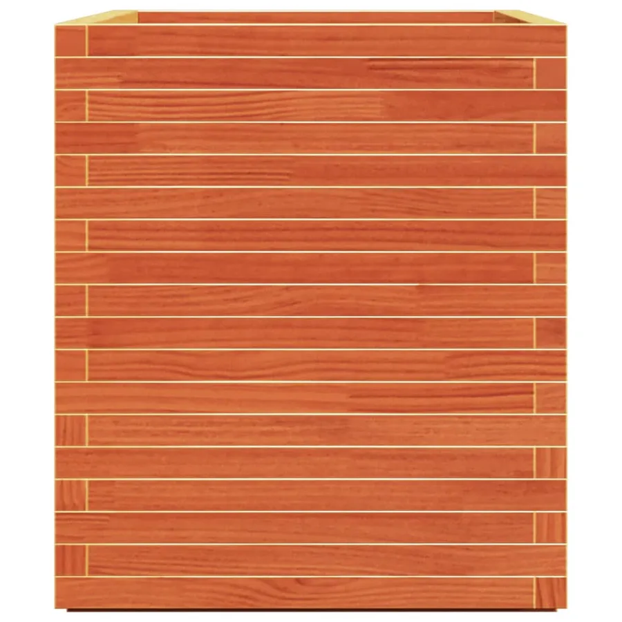 Jardinière cire marron 90x60x72 cm bois de pin massif - 6