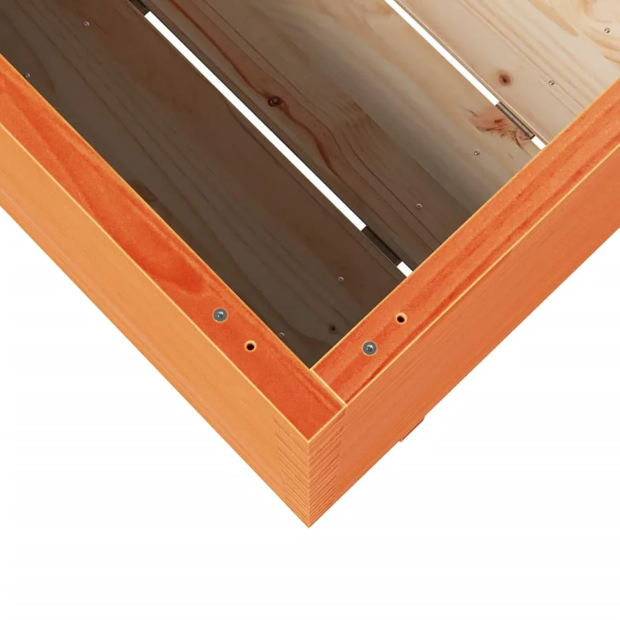 Jardinière cire marron 90x60x72 cm bois de pin massif - 8