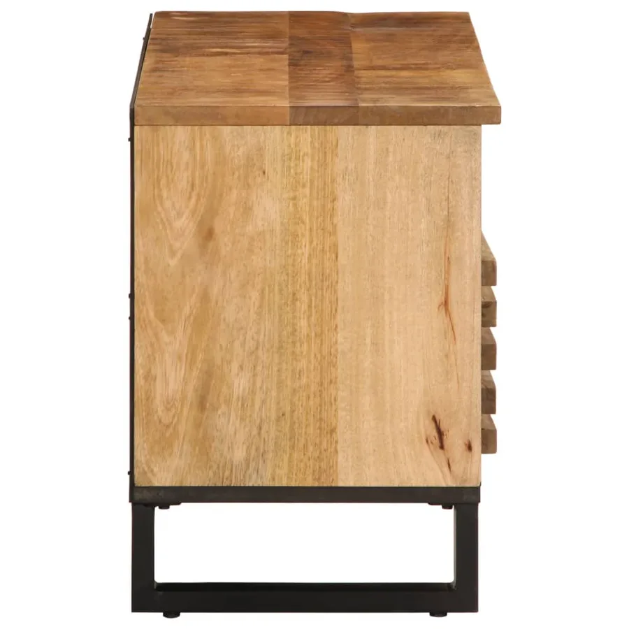 Meuble TV 100x34x46 cm bois massif de manguier brut - 4