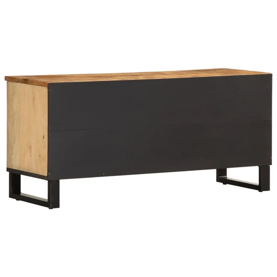 Meuble TV 100x34x46 cm bois massif de manguier brut - 5